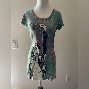 Crystal Rock by Christian Audigier Rhinestones and Studs tunic tee